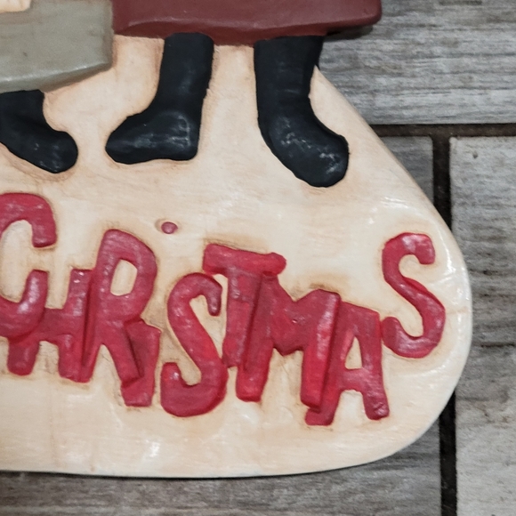 Vintage hand carved Wood hanging  plaque of Christmas Carolers HTC - Picture 10 of 16